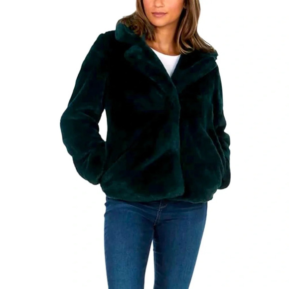Emerald Green Faux Fur Jou Jou Jacket - size small. New with tags - Picture 1 of 8